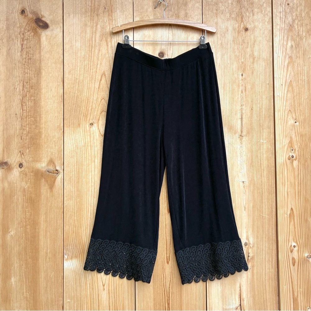 Chico’s Black Pants Lace Hem Sz LP - Picture 6 of 6